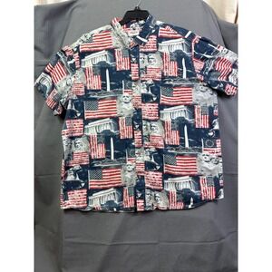 American Legacy 2XL Patriotic USA Flag Mount Rushmore Washington Monument Shirt‎